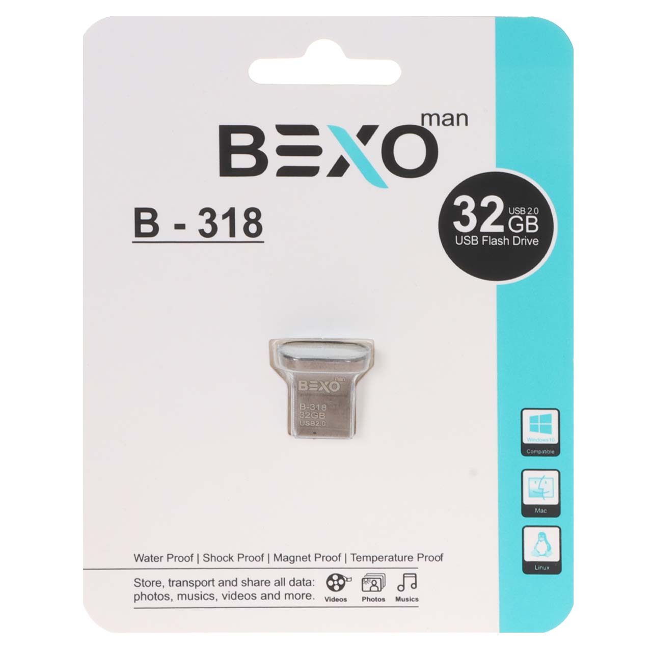 BEXO B-318 USB2.0 Flash Memory - 32GB (گارانتی داده پردازی آواتک) مشکی
